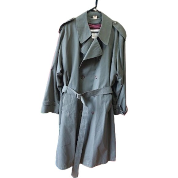 London Fog Other - LONDON FOG VINTAGE WOOL Lined Gray Belted Trench Coat Men Size 42 R